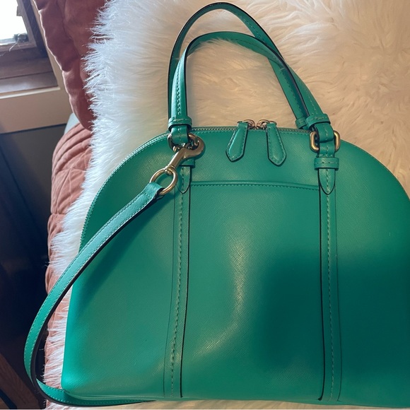 Coach Turquoise Leather Satchel - Picture 2 of 10